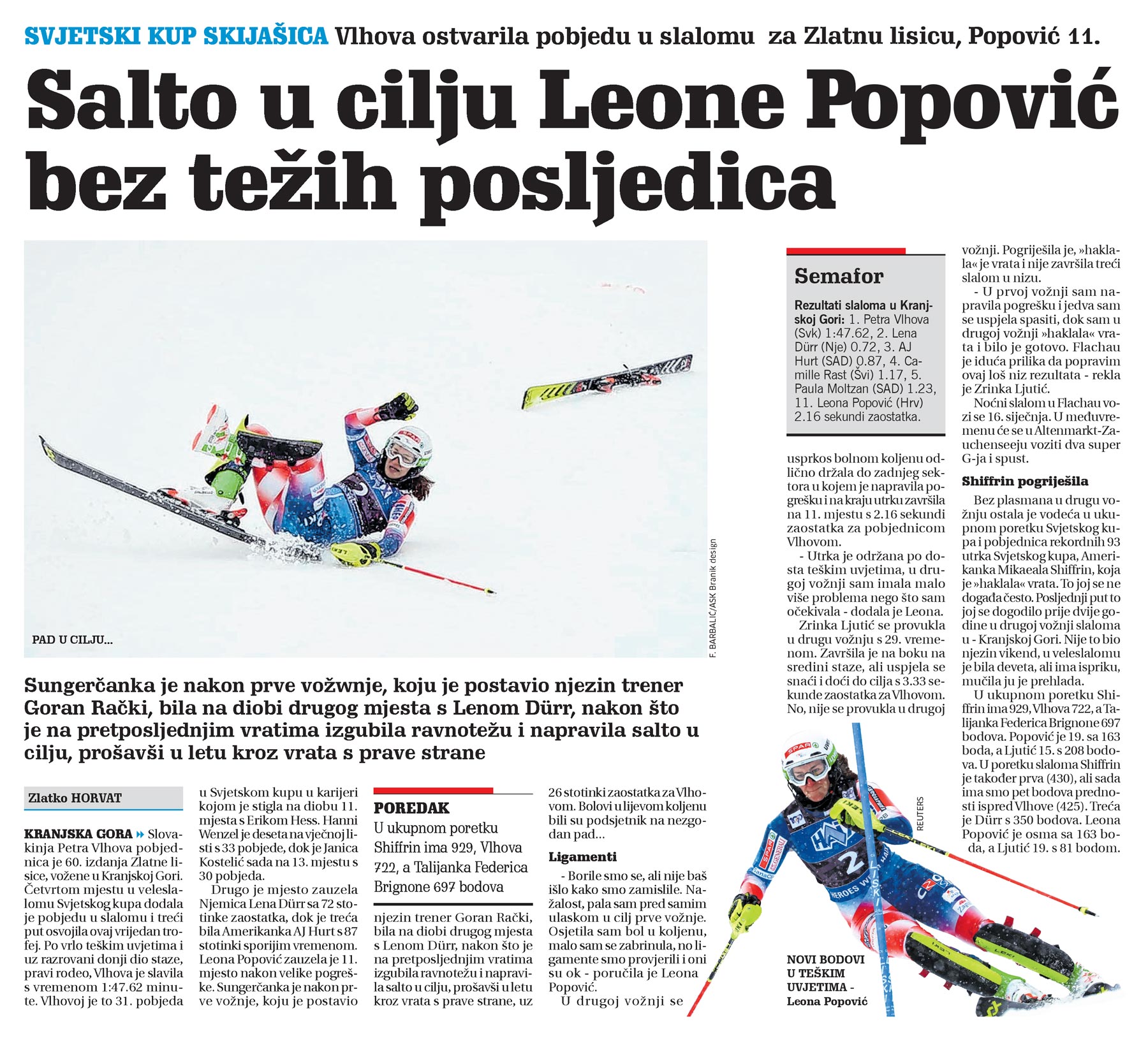 članak, novi list, leona popović, salto u cilju leone popović bez težih posljedica