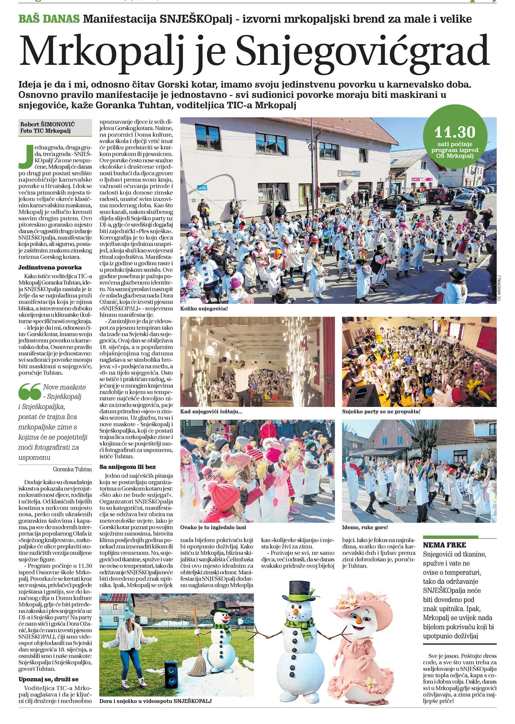 Mrkopalj je Snjegovićgrad, članak, novi list