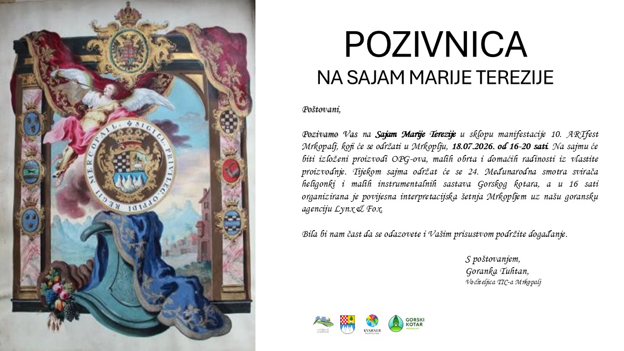 Pozivnica Sajam Marije Terezije Mrkopalj mediji