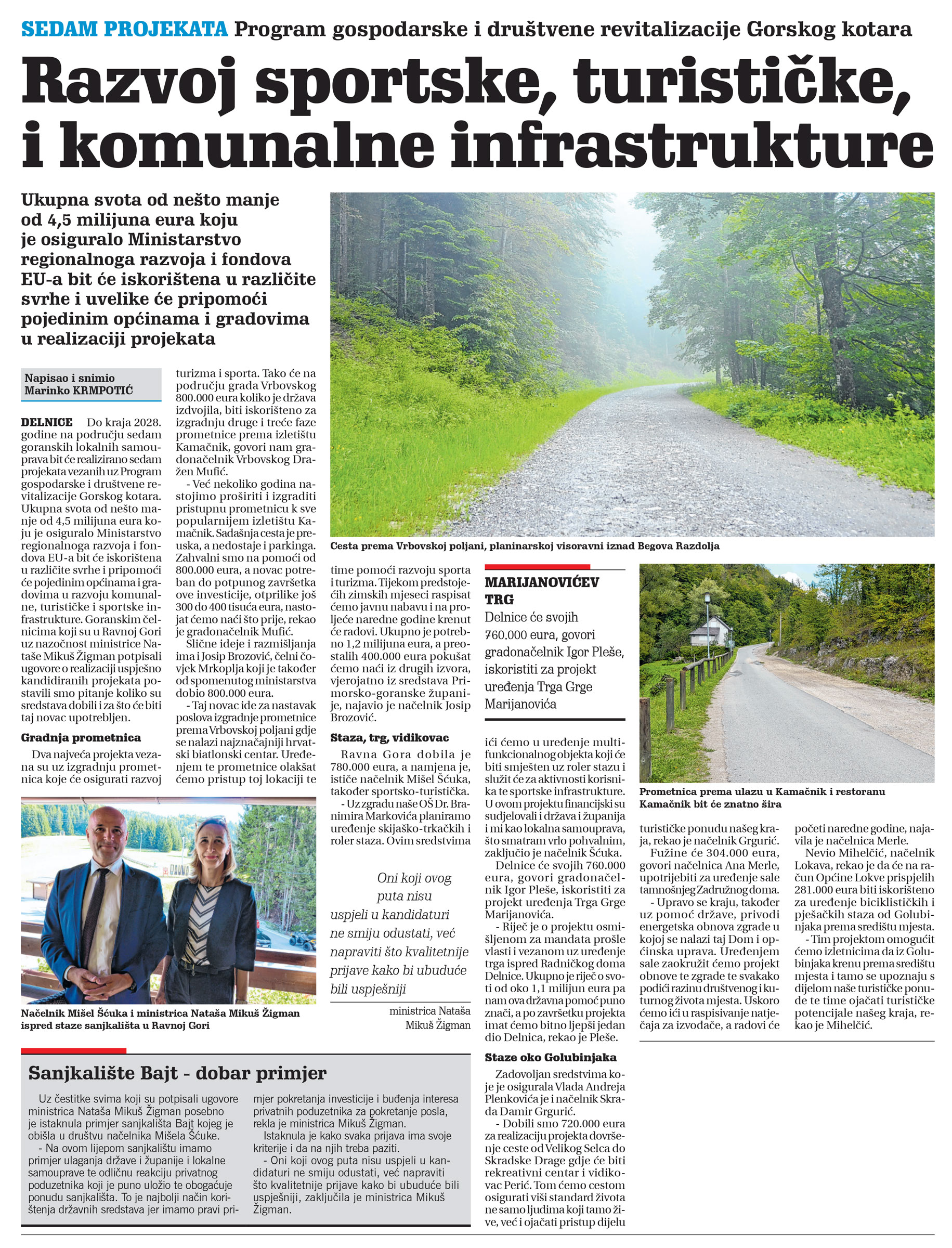 Program gospodarske i društvene revitalizacije Gorskog kotara, članak, novi list