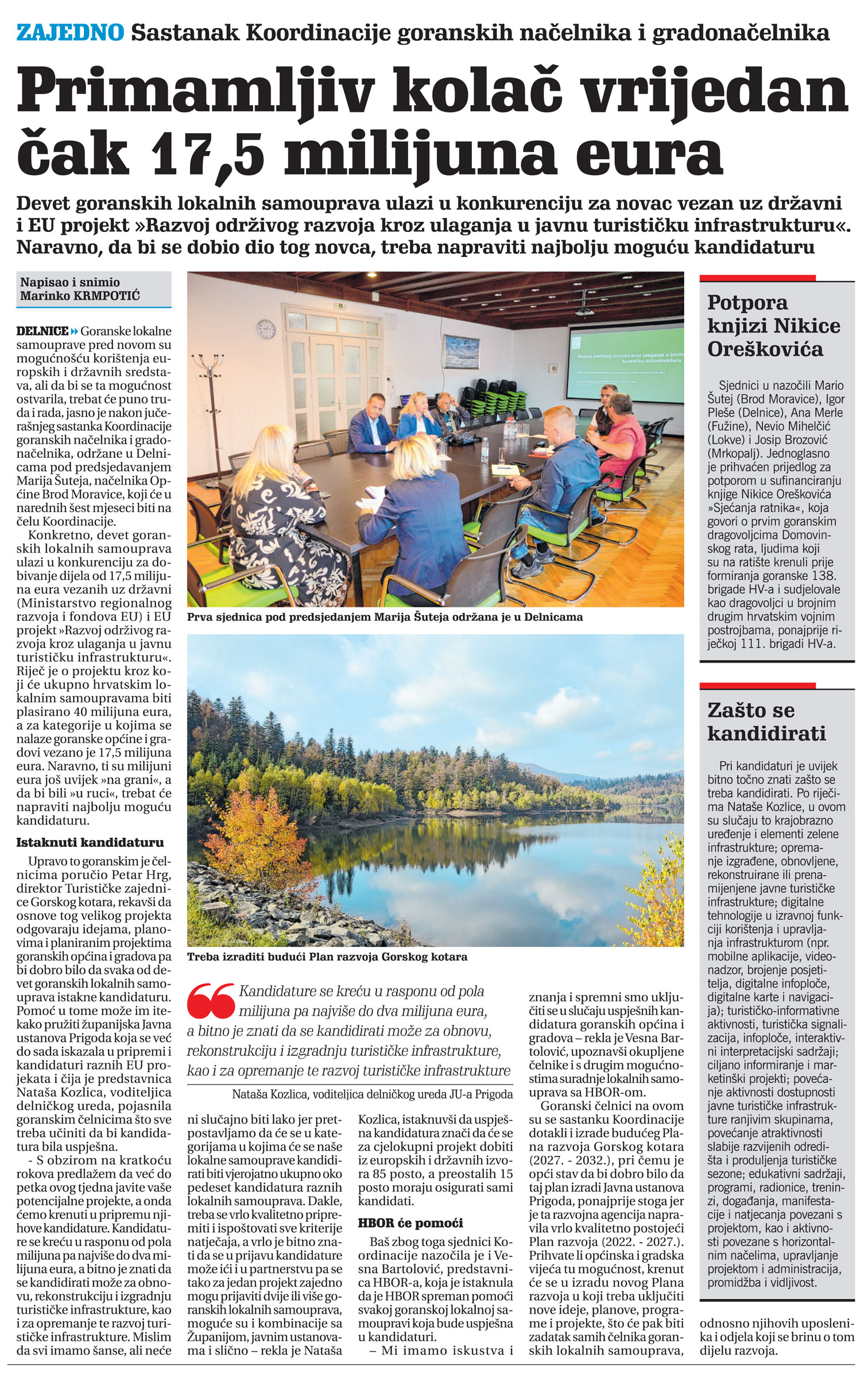 Sastanak Koordinacije goranskih načelnika i gradonačelnika, članak, novi list